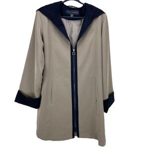 MISTY HARBOR all-weather coat - lightweight- hooded - full zipper - SZ M